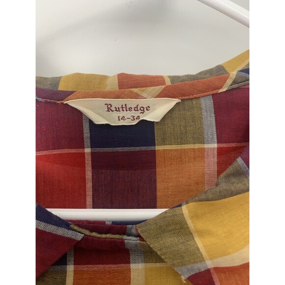 Rutledge Scottish Clan Checkered, Retro Collared Double Breast Button Up Dress - Picture 3 of 6